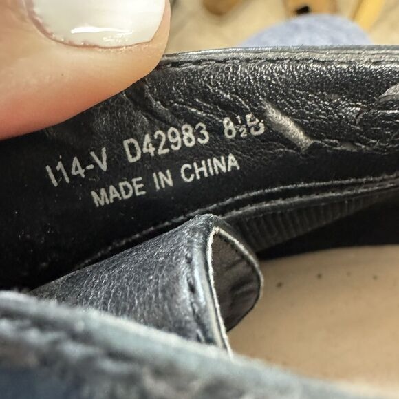 Cole Haan Linea Womens 8 1/2 B Black Leather Lace Up Wedge Ankle Boots Booties - Picture 7 of 7